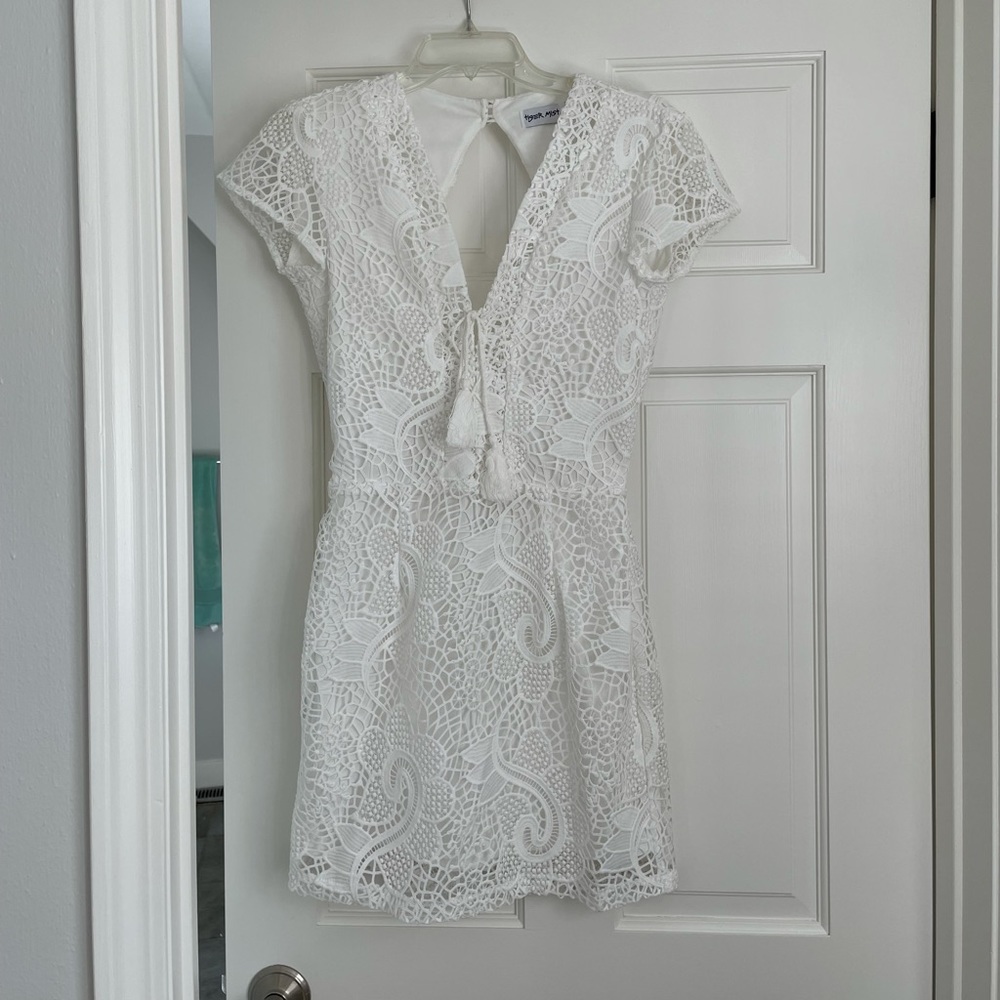 Lace Backless Dress with tie up front